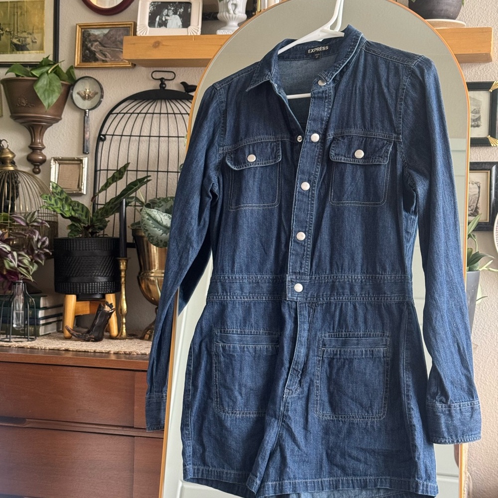 Express Blue denim romper